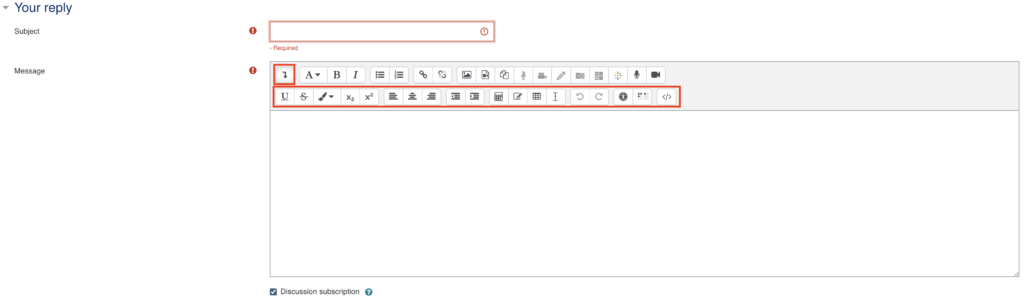 screenshot of toolbar